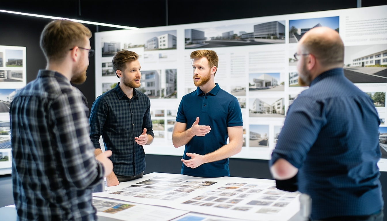 Team discussing custom materials solutions