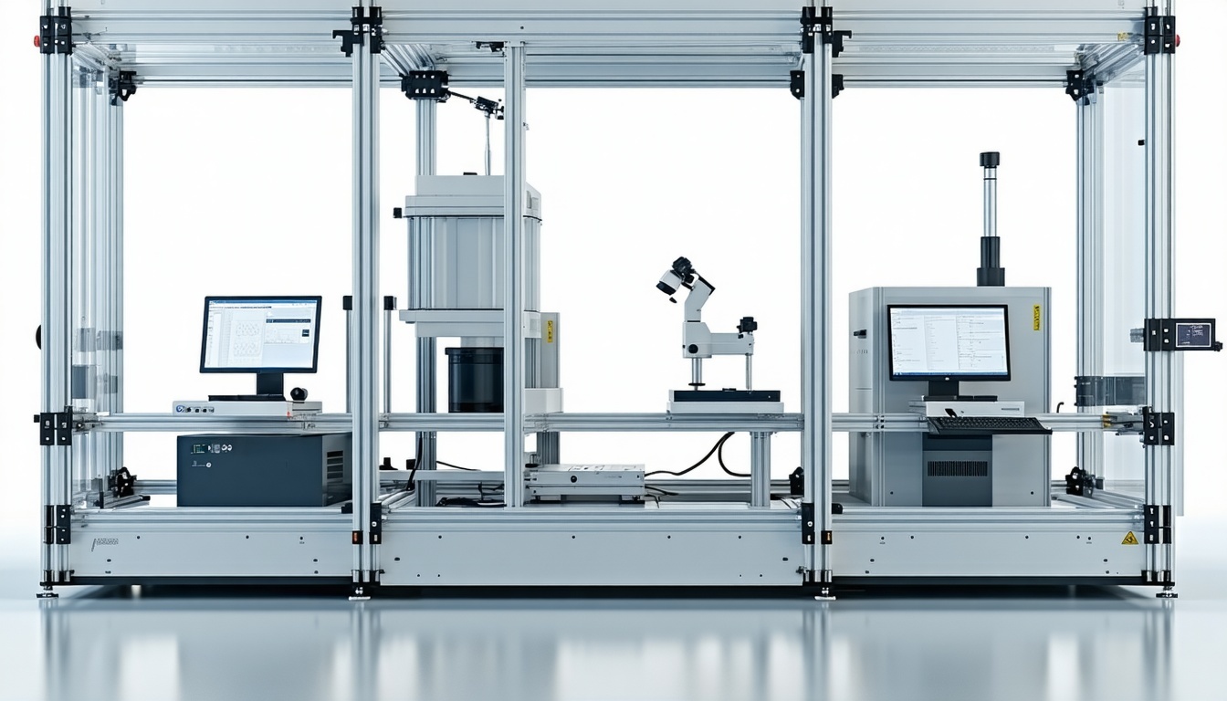 Advanced materials testing equipment in use